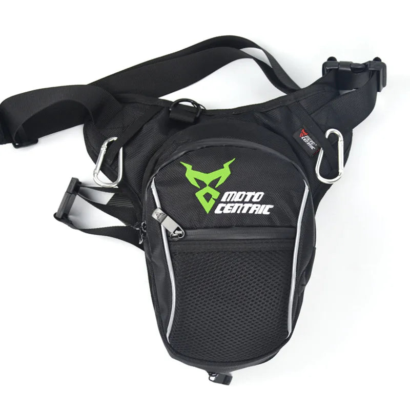 Sac banane moto noir porté à la cuisse - vue - vue 16