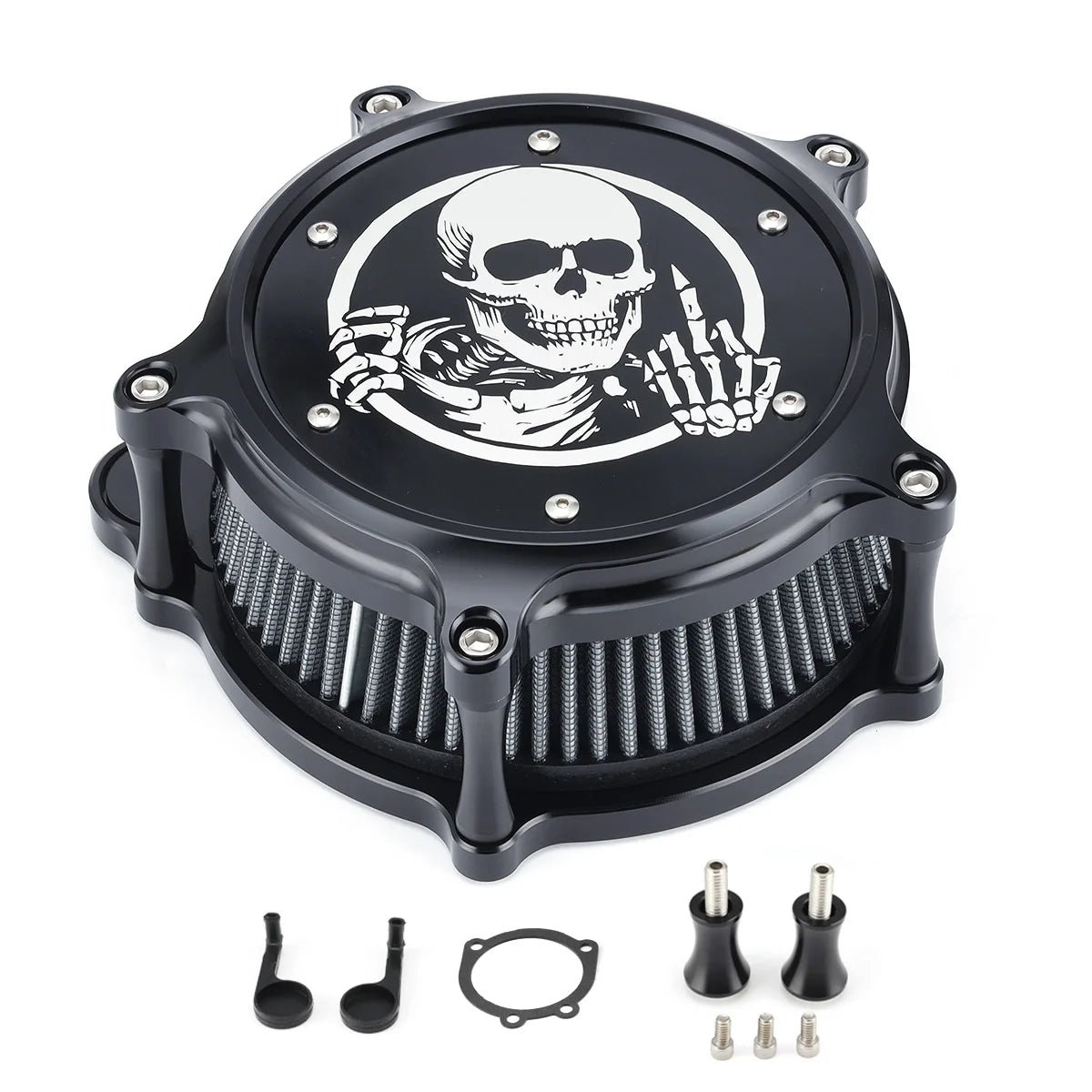 Kit filtre à air tête de mort pour Harley - vue 1