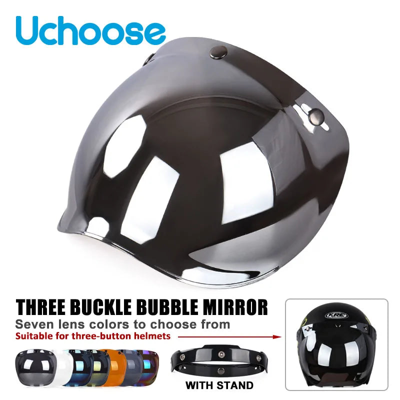 Visière bulle fumée relevable pour casque de moto - vue 1