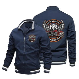 Veste de sport homme zippée style motard, vue de face - vue 1