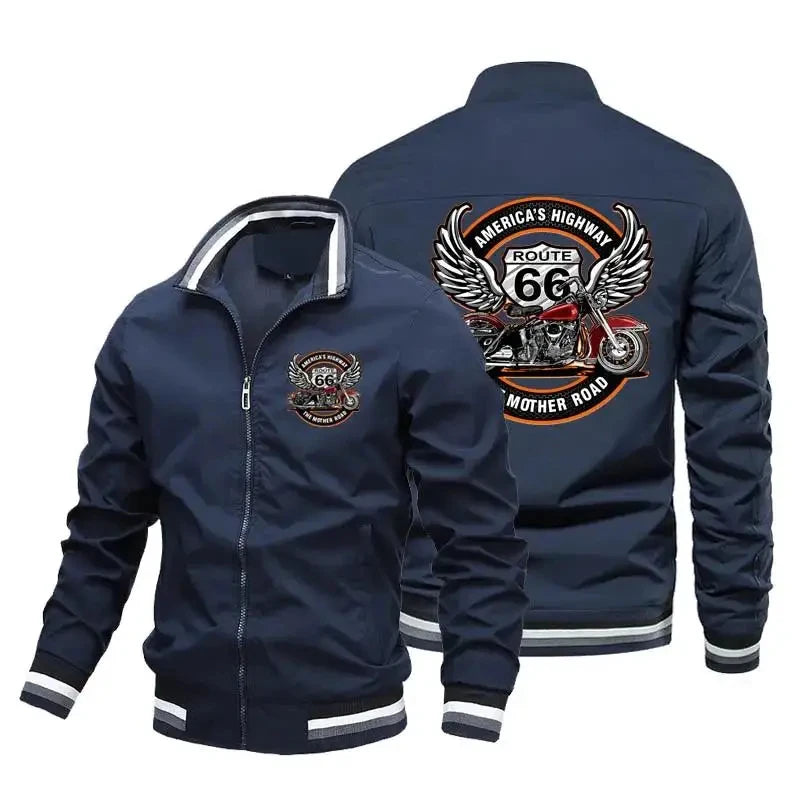 Veste de sport homme zippée style motard, vue de face - vue 1