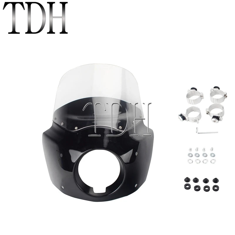 Carénage phare noir avec pare-brise pour Harley-Davidson Dyna Wide Glide - vue 18