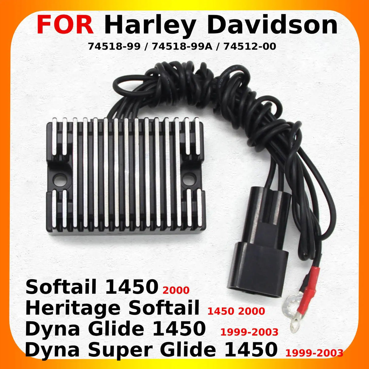 Régulateur de tension pour Harley Dyna 1999-2003 et Softail 2000 - vue 1