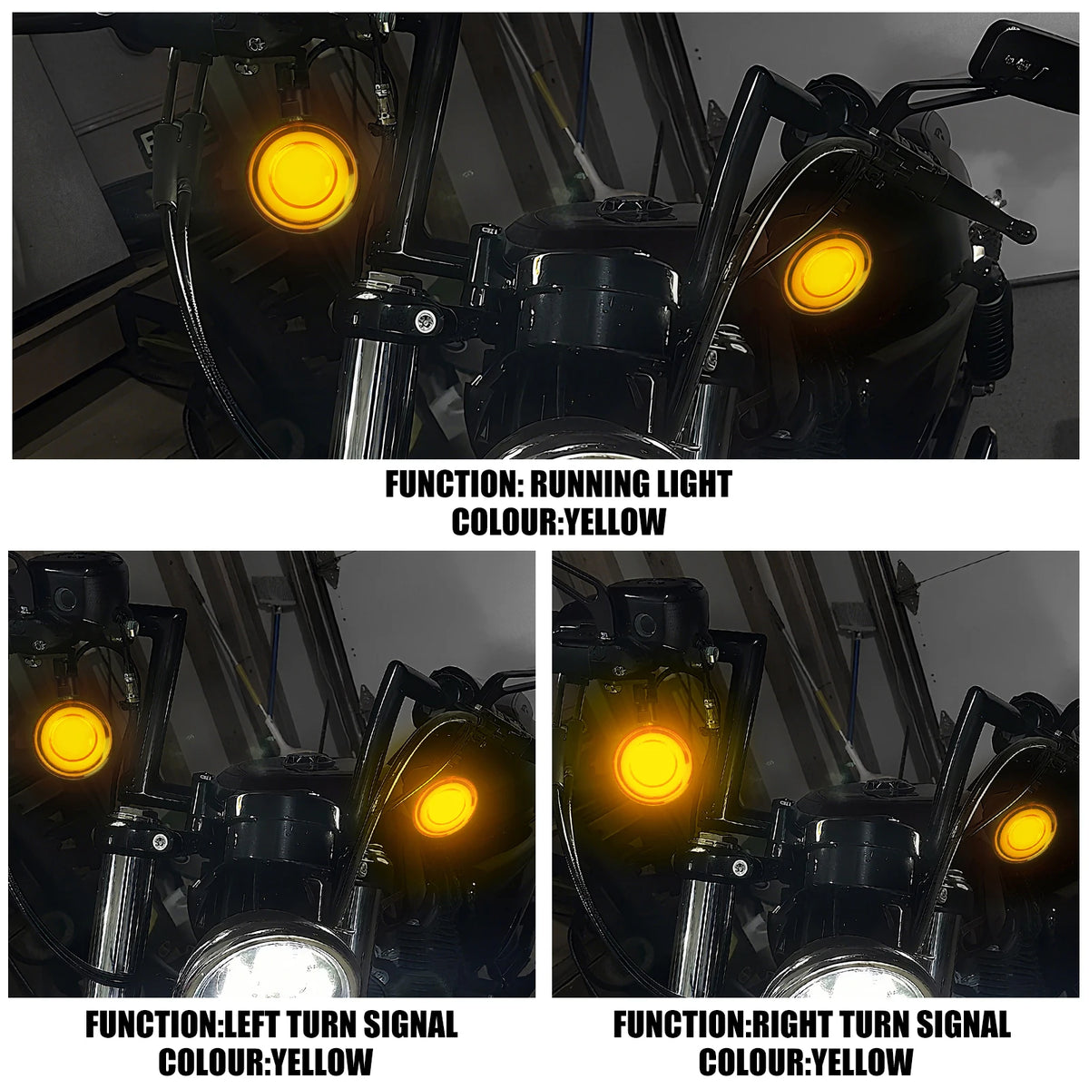 Paire de clignotants LED bullet noirs avec kit de déport pour Harley-Davidson - vue 3
