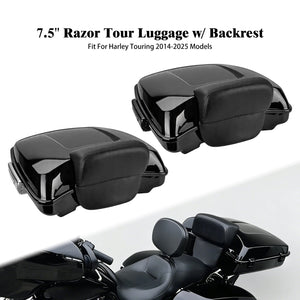 Top Case Razor 7,5 pouces avec Dossier - Harley-Davidson Touring FLHTK/FLHR 2014-2025 – photo 1/8