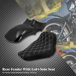 Garde-boue arrière court avec feux LED et selle solo pour Harley-Davidson Fat Boy - vue 9
