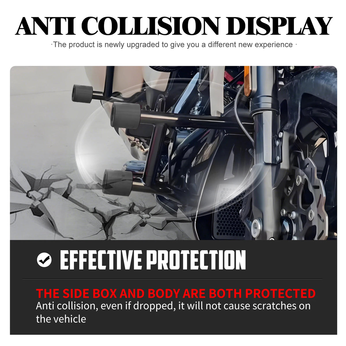 Barre de protection moteur avant noire pour Harley-Davidson Touring - vue 5