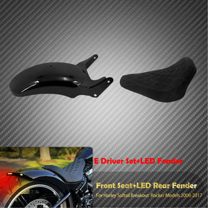Selle moto noire et garde-boue arrière pour Harley Softail Breakout - vue 11