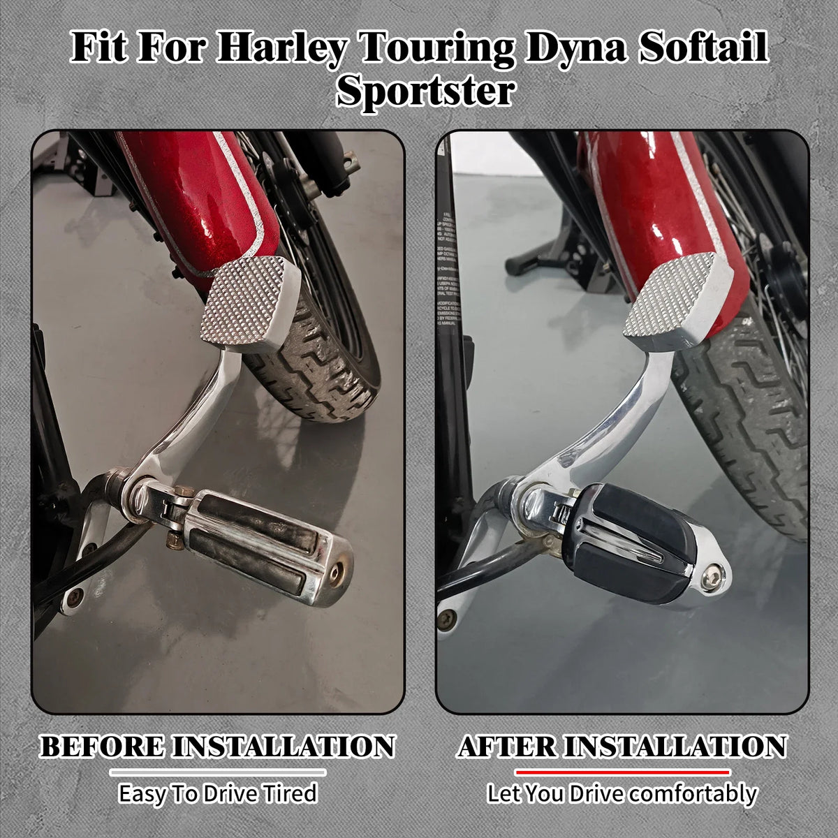 Repose-pieds passager (male mount) style Slipstream - Harley Touring Electra Glide FLHX, Softail Breakout, Dyna, Sportster – photo 2/8