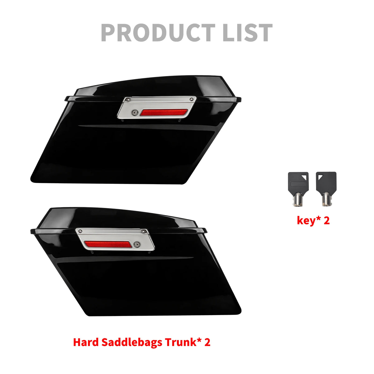 Paire de sacoches rigides noires verrouillables pour Harley-Davidson Touring - vue 6