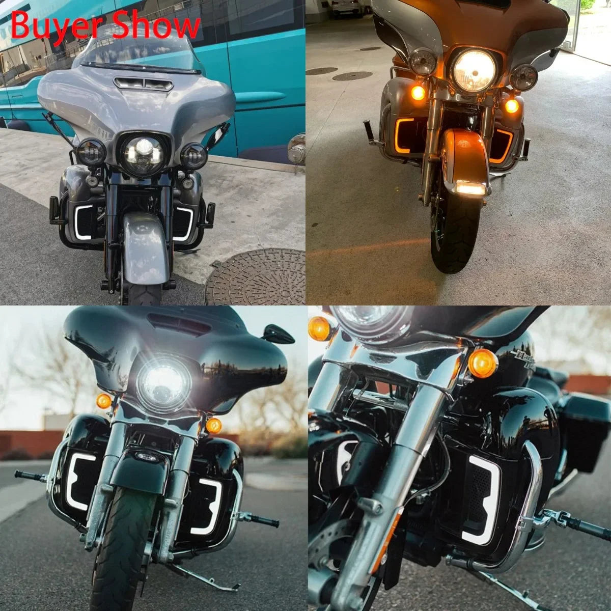 Grille inférieure de carénage LED noire pour Harley-Davidson Touring - vue 6