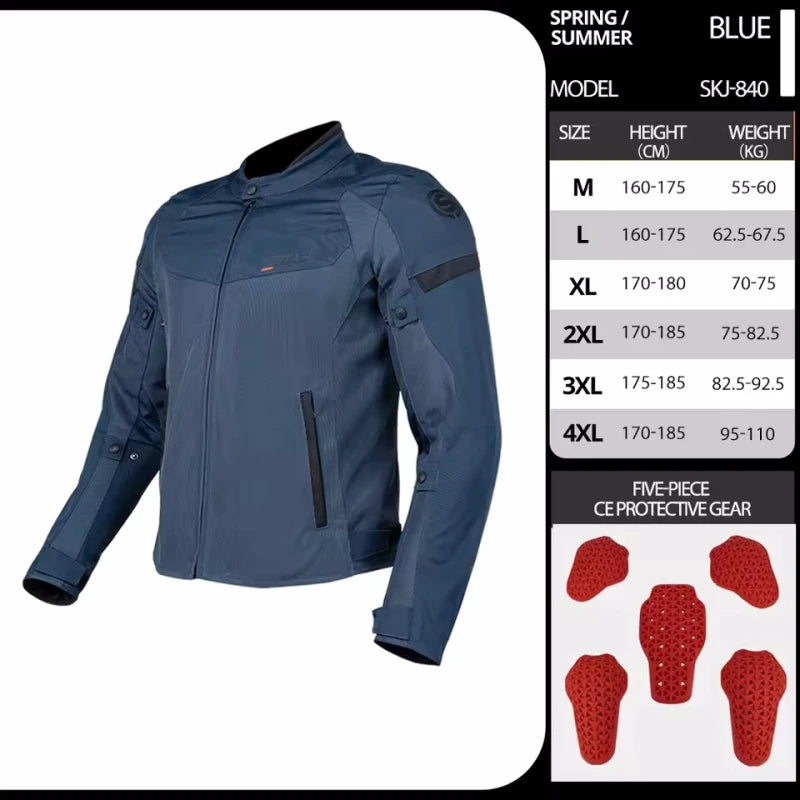 Blouson moto homme mesh respirant avec protections - vue - vue 7