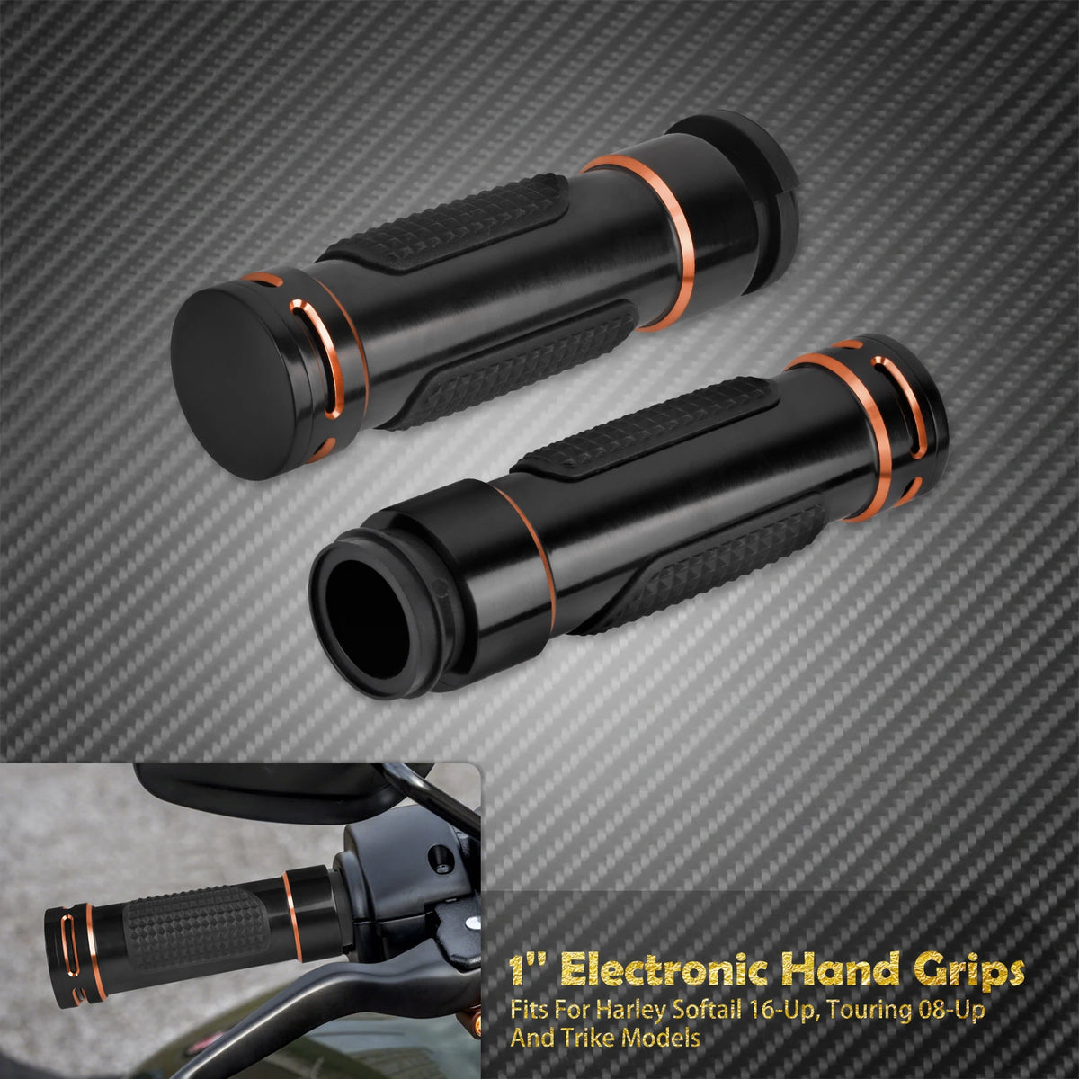 Poignées de guidon électroniques antidérapantes 1'' - Harley Touring, Street Glide, Trike, Softail Breakout, Low Rider S – photo 8/8