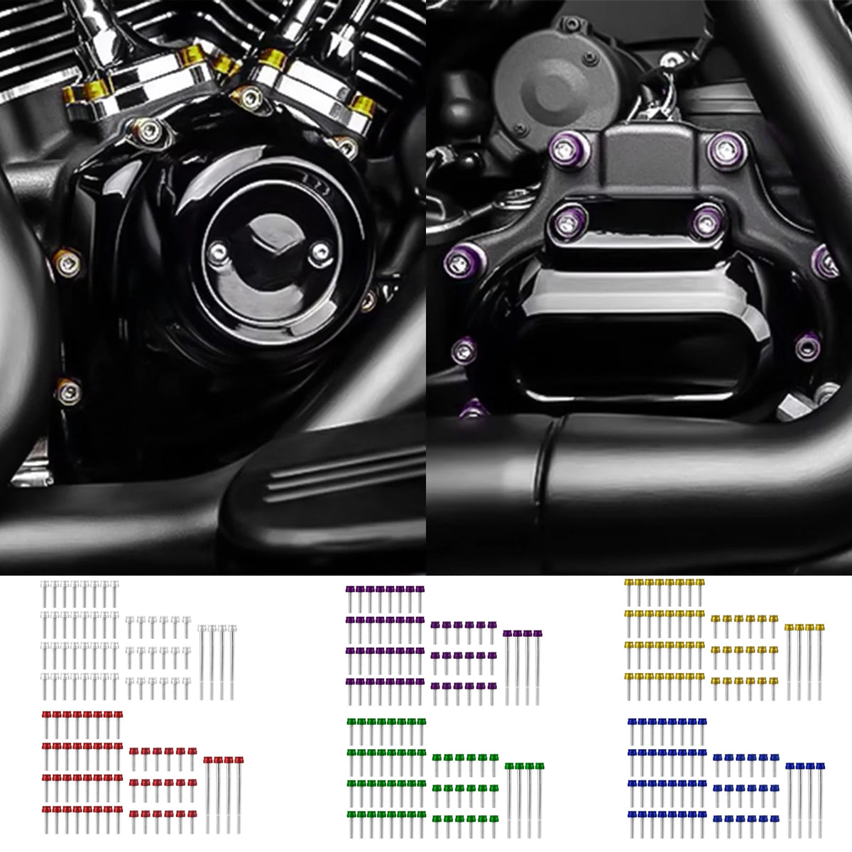 Kit de vis décoratives colorées pour cylindre moteur Harley-Davidson M8 - vue 1