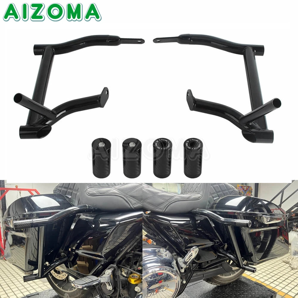 Barre de protection noire montée à l'arrière d'une Harley-Davidson Touring - vue 7