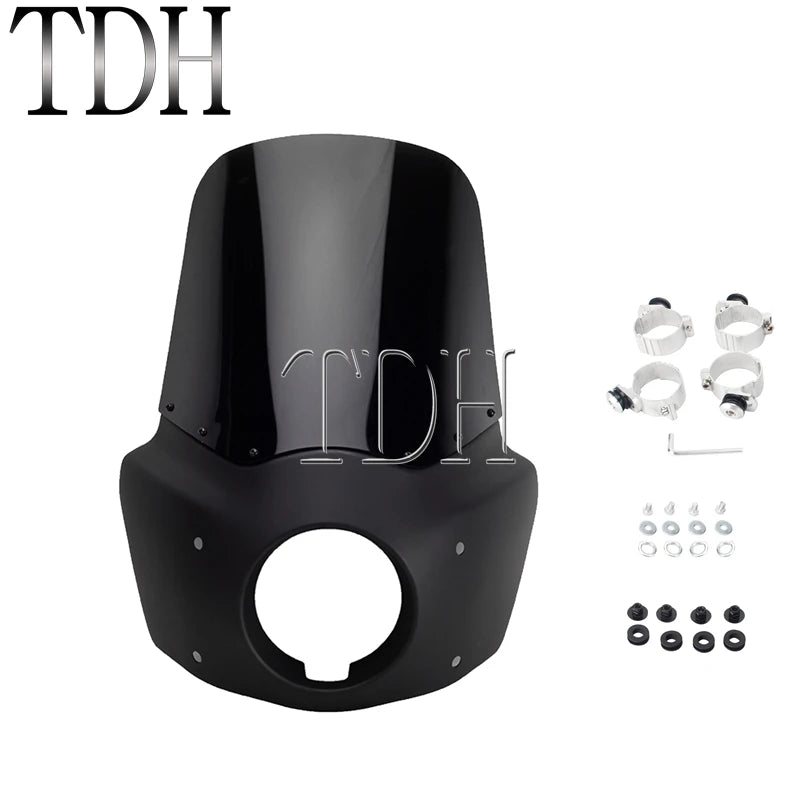 Carénage phare noir avec pare-brise pour Harley-Davidson Dyna Wide Glide - vue 11