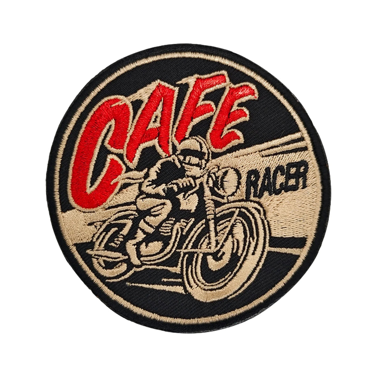 Écusson brodé Café Racer moto avec fixation velcro - vue 1