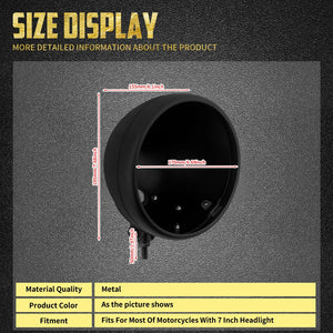 Coque de Phare Rond 7'' à Fixation Basse (Bucket) - Universel Harley-Davidson Softail, Sportster, Touring – photo 6/8