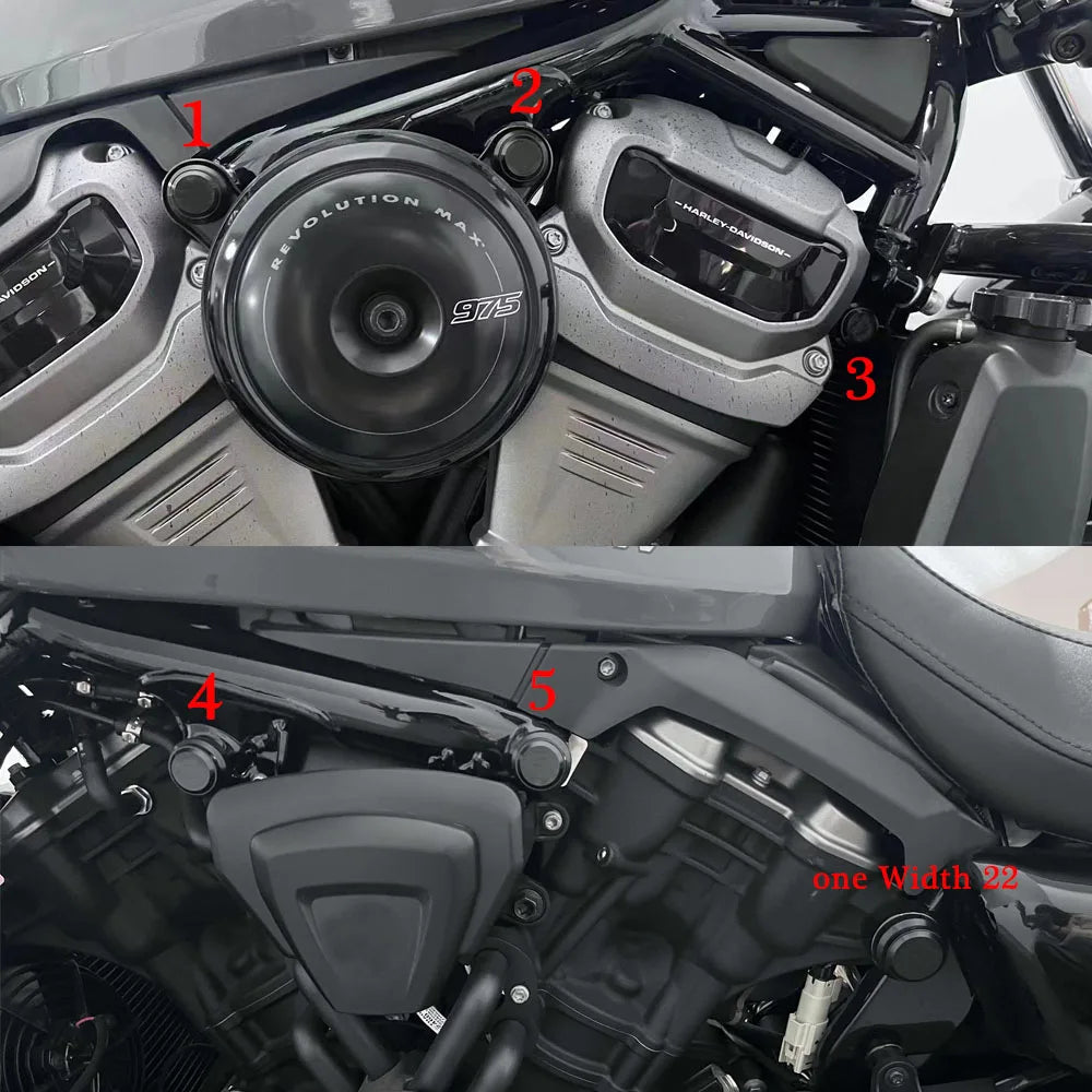 Caches d'Écrous CNC pour Harley Nightster 975 (2022+) – photo 2/7