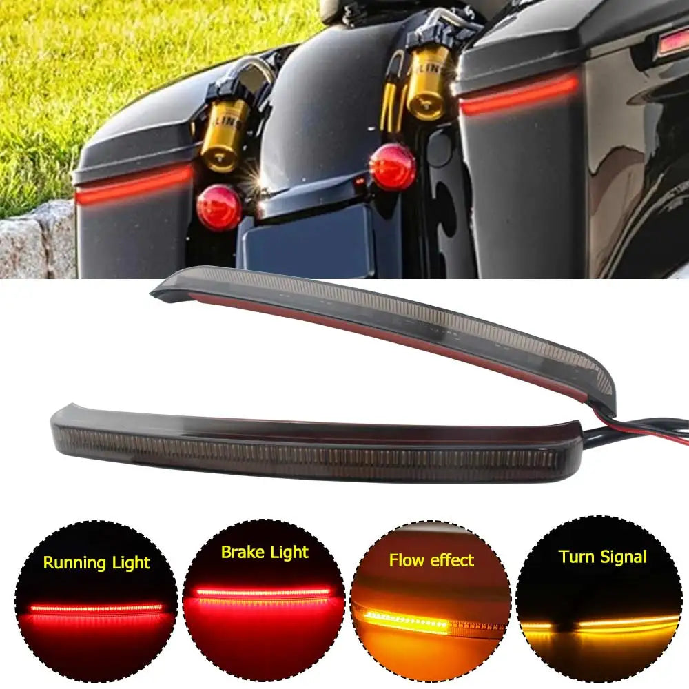 Feu à défilement LED pour sacoche, clignotant séquentiel et stop, Harley Touring 2014-2023 - vue 1