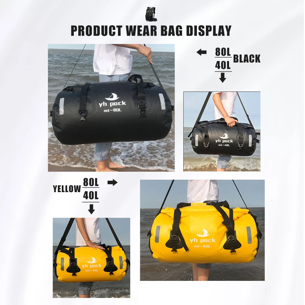 Sac de selle arrière noir étanche pour moto - vue 6