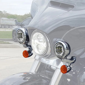 Feux additionnels LED 4,5 pouces avec support pour Harley Touring Electra Glide, Road King - vue 5