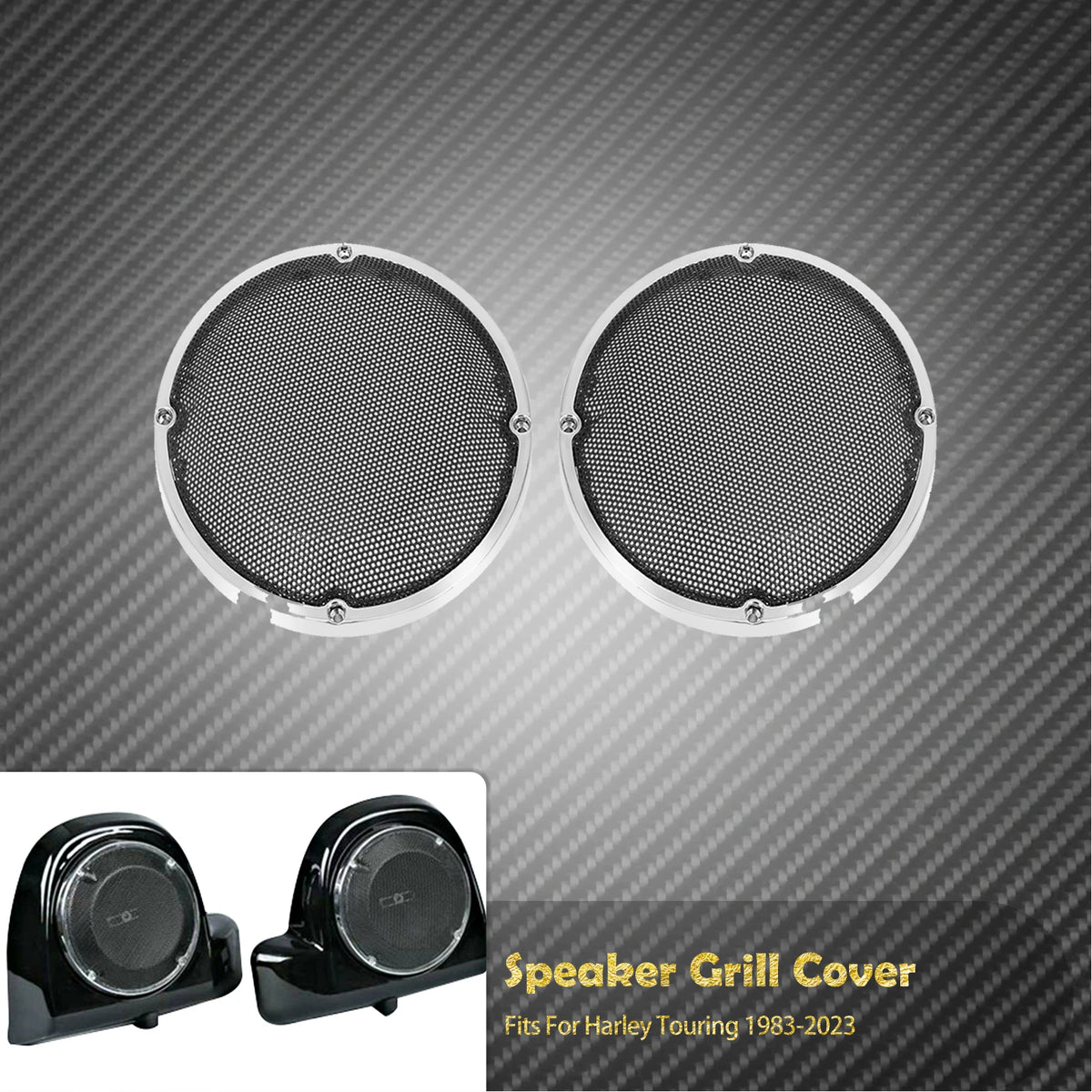 Grilles de haut-parleurs 6,5'' pour couvercles de sacoches - Harley Touring Road King, Street Glide, Electra Glide 1983-2023 – photo 7/8