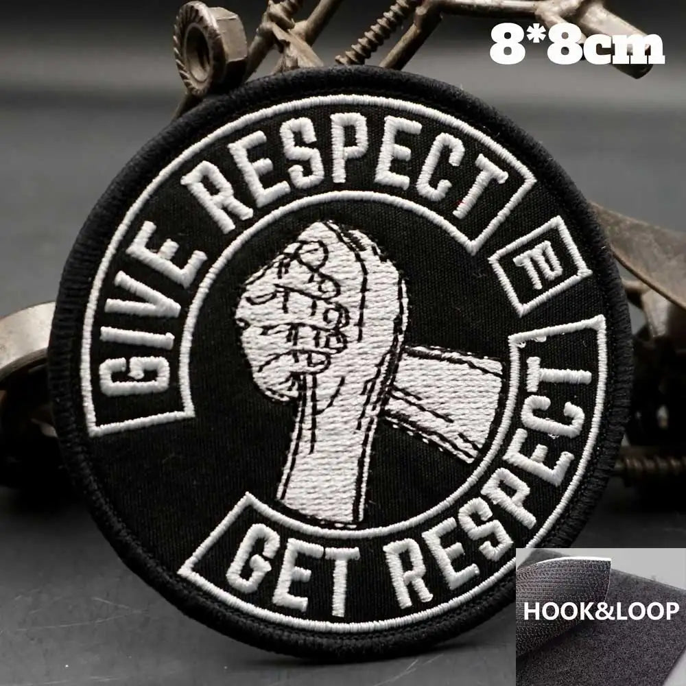 Écusson brodé Give Respect Get Respect style biker - vue 2