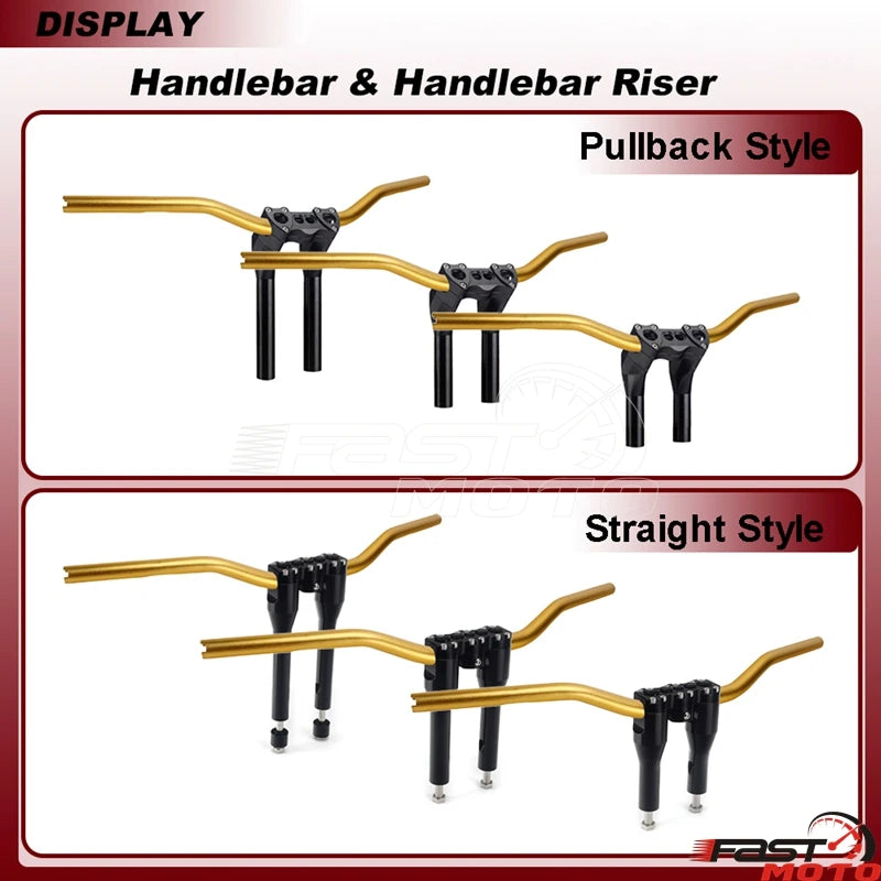 Risers de guidon T-Bar noirs pour moto Harley-Davidson Dyna - vue 5