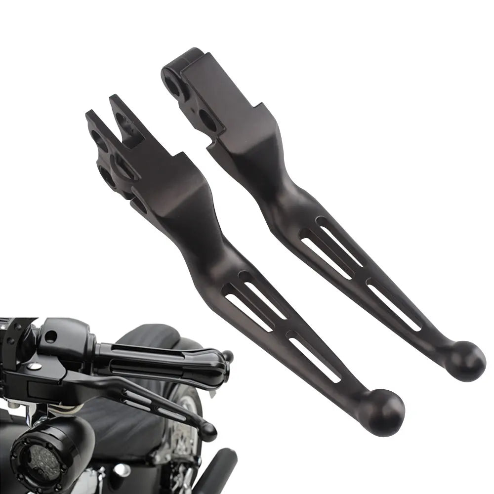 Leviers noir mat frein et embrayage pour Harley Dyna Softail - vue 1