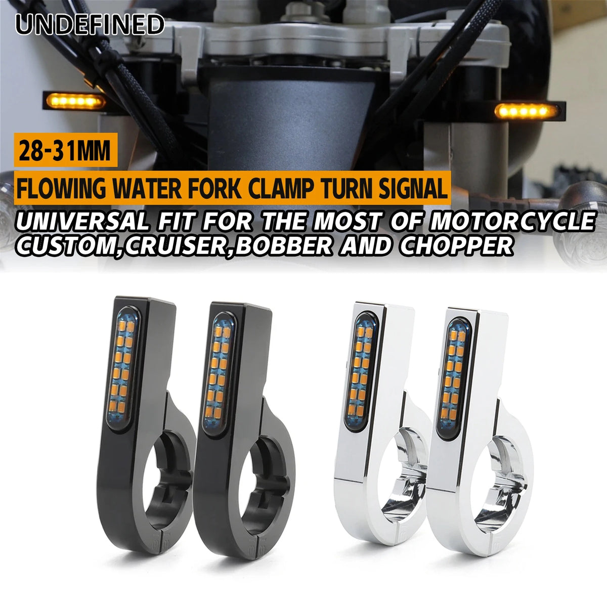 Clignotants LED de fourche pour Harley - vue 1
