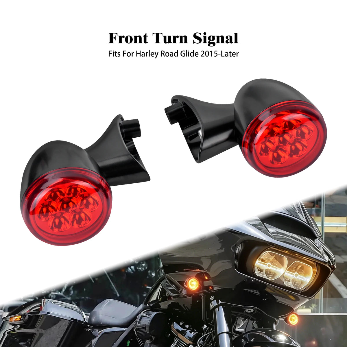 Clignotant avant LED chromé pour Harley-Davidson Touring Road Glide - vue 12