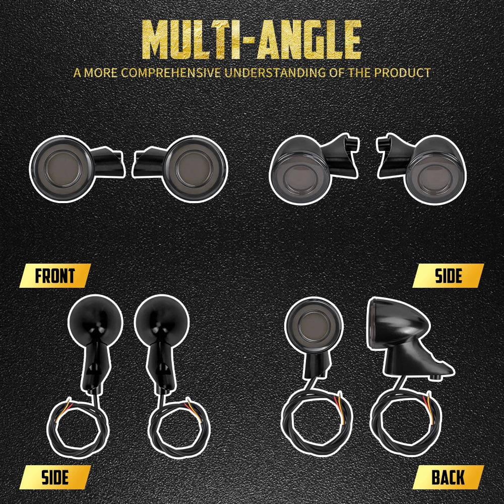 Clignotants avant LED style bullet 12V, 3 fils - Harley Touring Road Glide FLTRX 2015 et + – photo 3/7