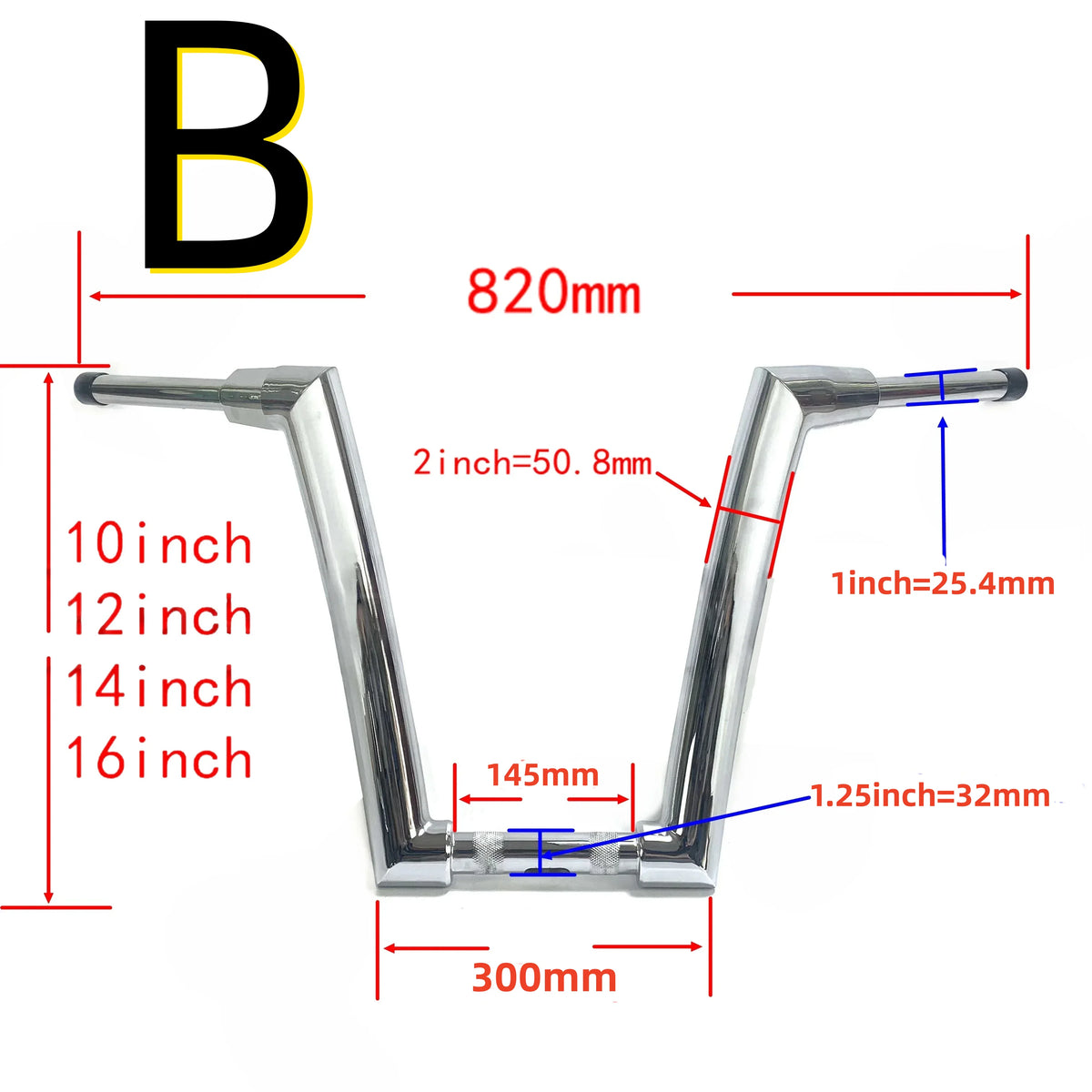 Guidon ape hanger 2 pouces pour Harley Softail 2025 - vue 3