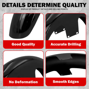 Garde-boue avant moto en acier noir brillant 21 pouces pour Harley Touring - vue 4