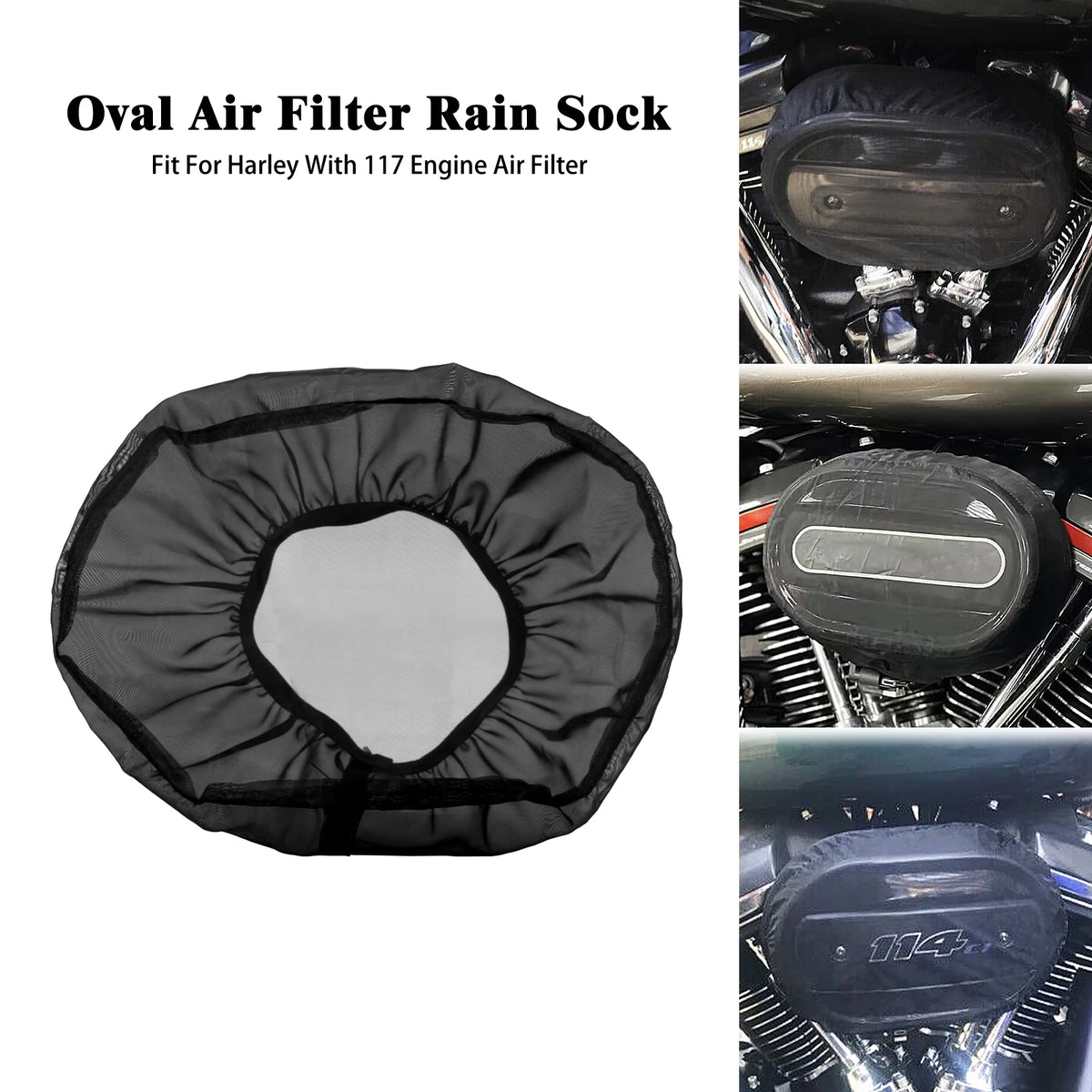 Chaussette de pluie noire pour filtre à air pour Harley Touring Softail 114 117 - vue 8