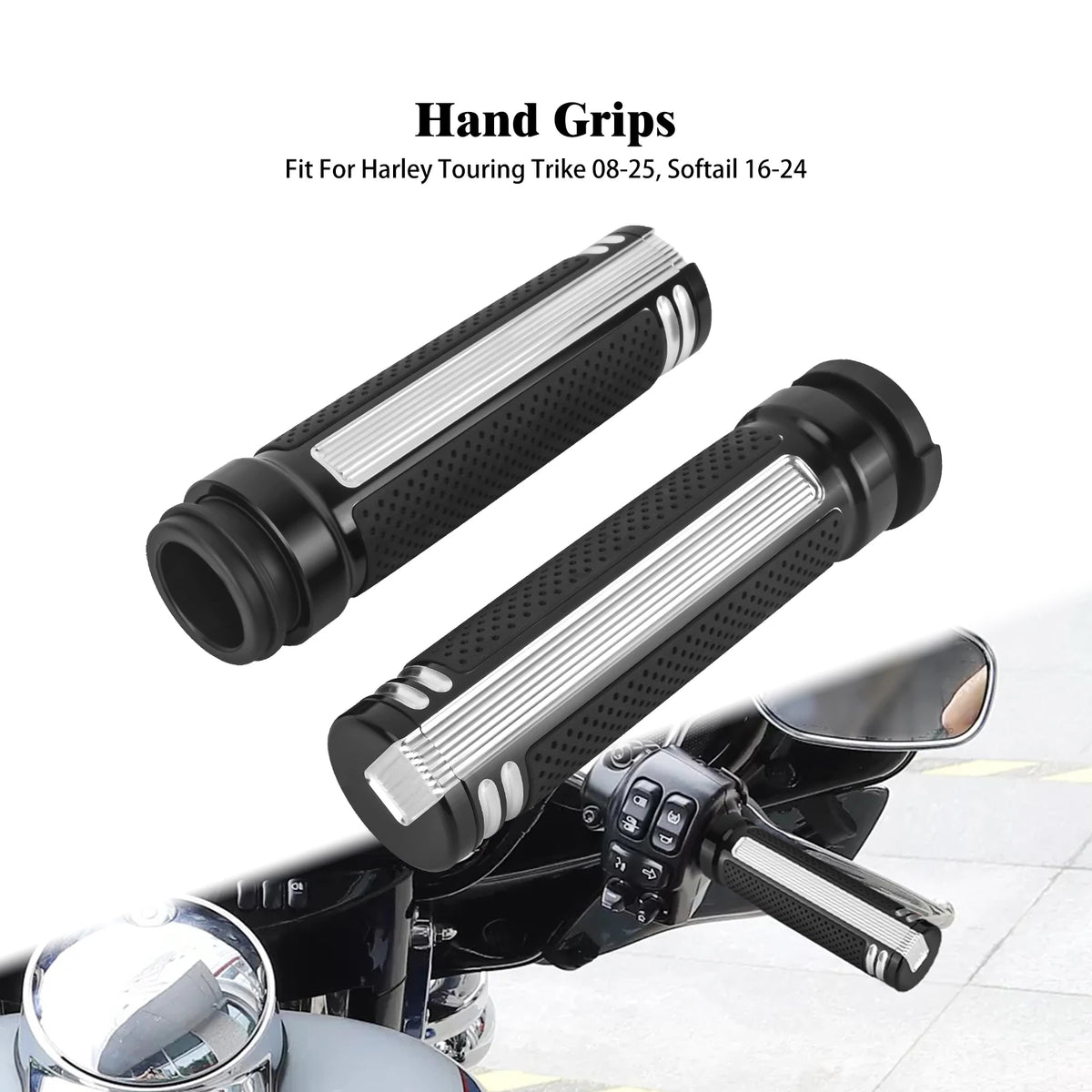 Poignées de guidon électroniques chromées en aluminium pour moto Harley-Davidson - vue 7