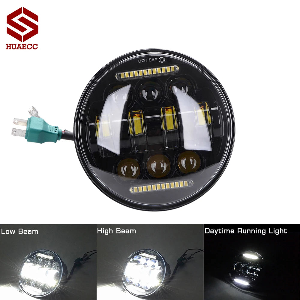 Phare LED 5,75 pouces pour Harley Sportster Dyna Softail - vue 5