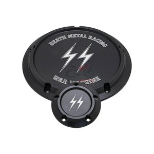Derby cover noir gravé pour Harley Touring Softail Dyna - vue 1