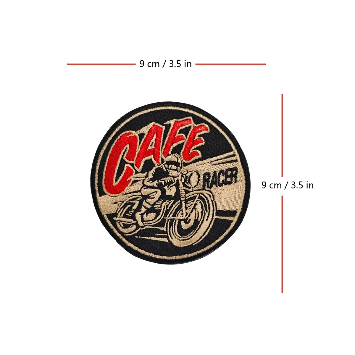 Écusson brodé Café Racer moto avec fixation velcro - vue 2