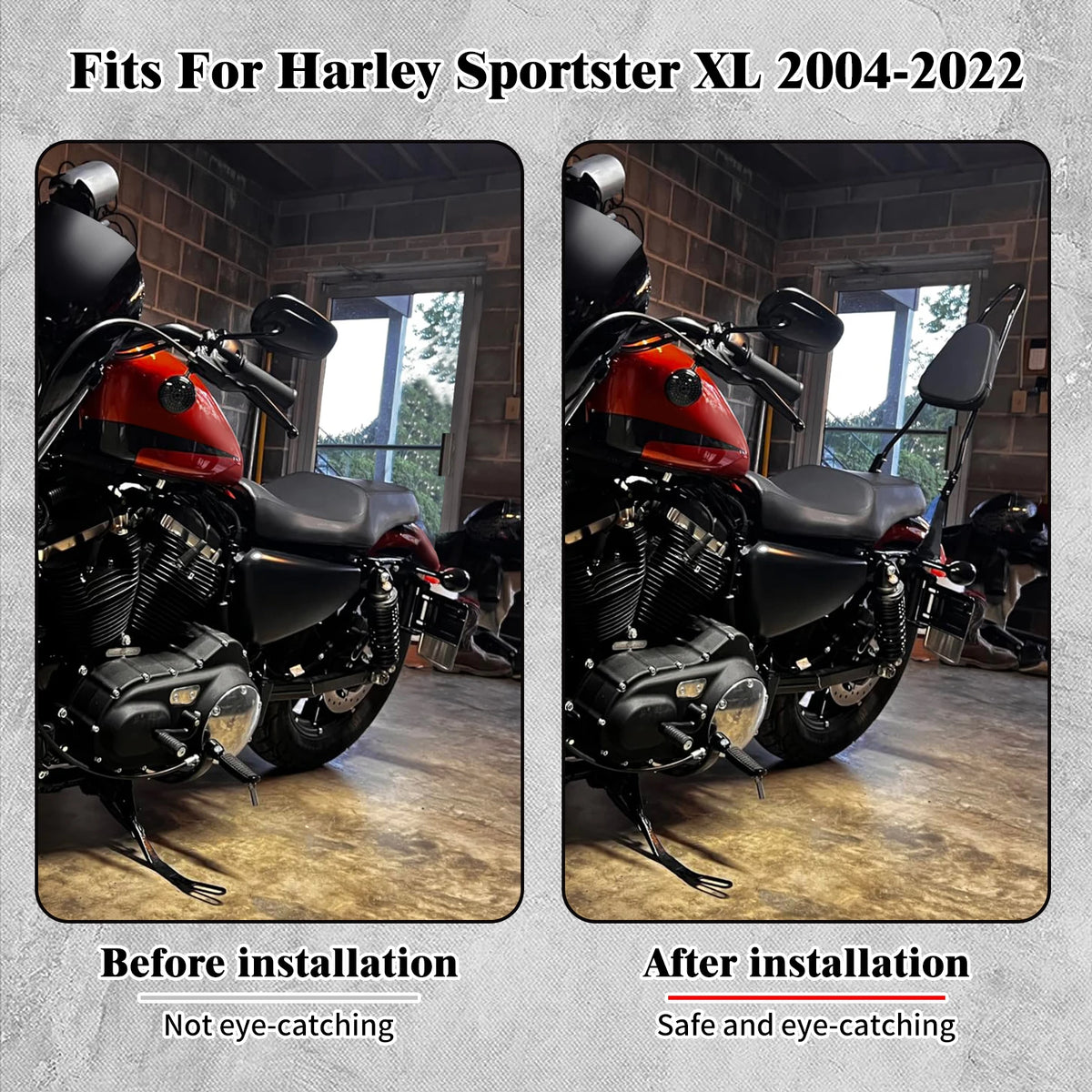 Dossier Passager (Sissy Bar) - Harley-Davidson Sportster XL 2004-2022 & Dyna 2006-2017 – photo 2/8