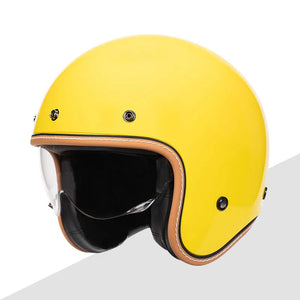 Casque moto jet rétro violet avec visière intégrée - vue 6