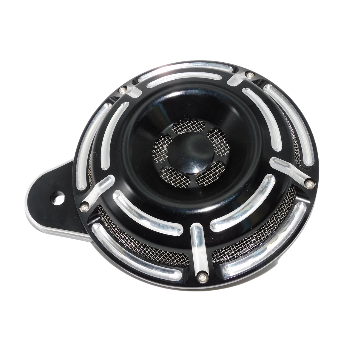 Cache de klaxon CNC noir et chrome pour Harley-Davidson Big Twin, Electra Glide et Sportster XL883 - vue 10