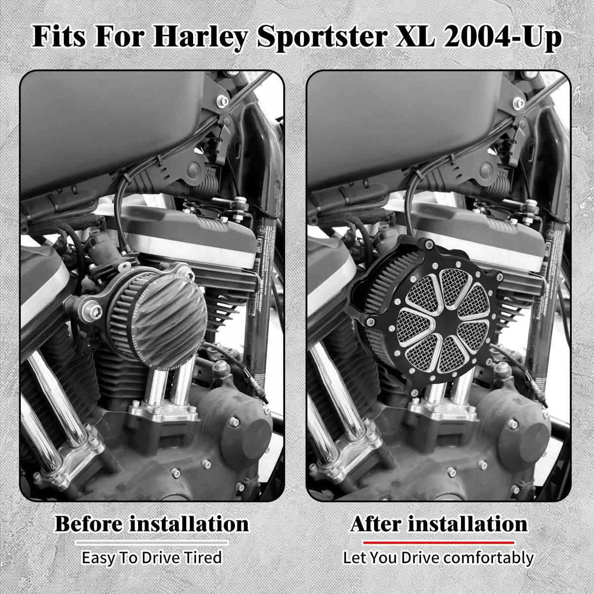 Filtre à Air CNC Aluminium (Turbine Air Cleaner) - Harley-Davidson Sportster, Dyna, Softail & Touring – photo 2/10