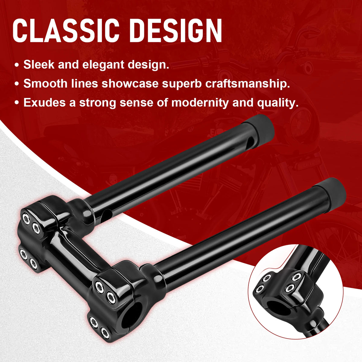 Rehausseur de guidon monobloc 12 pouces, diamètre 1 pouce - Harley-Davidson Sportster, Softail, Dyna – photo 6/7