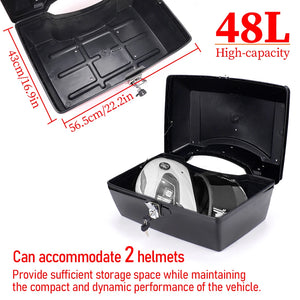 Top Case Arrière Moto 48L avec Dossier - Coffre de Rangement Universel Scooter - vue 3