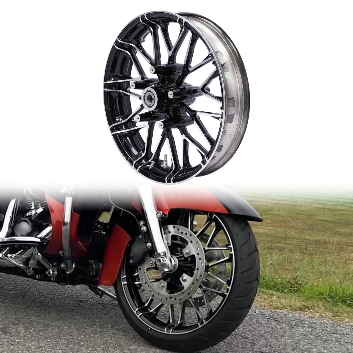 Jante avant ou arrière pour Harley Touring ABS - vue 2