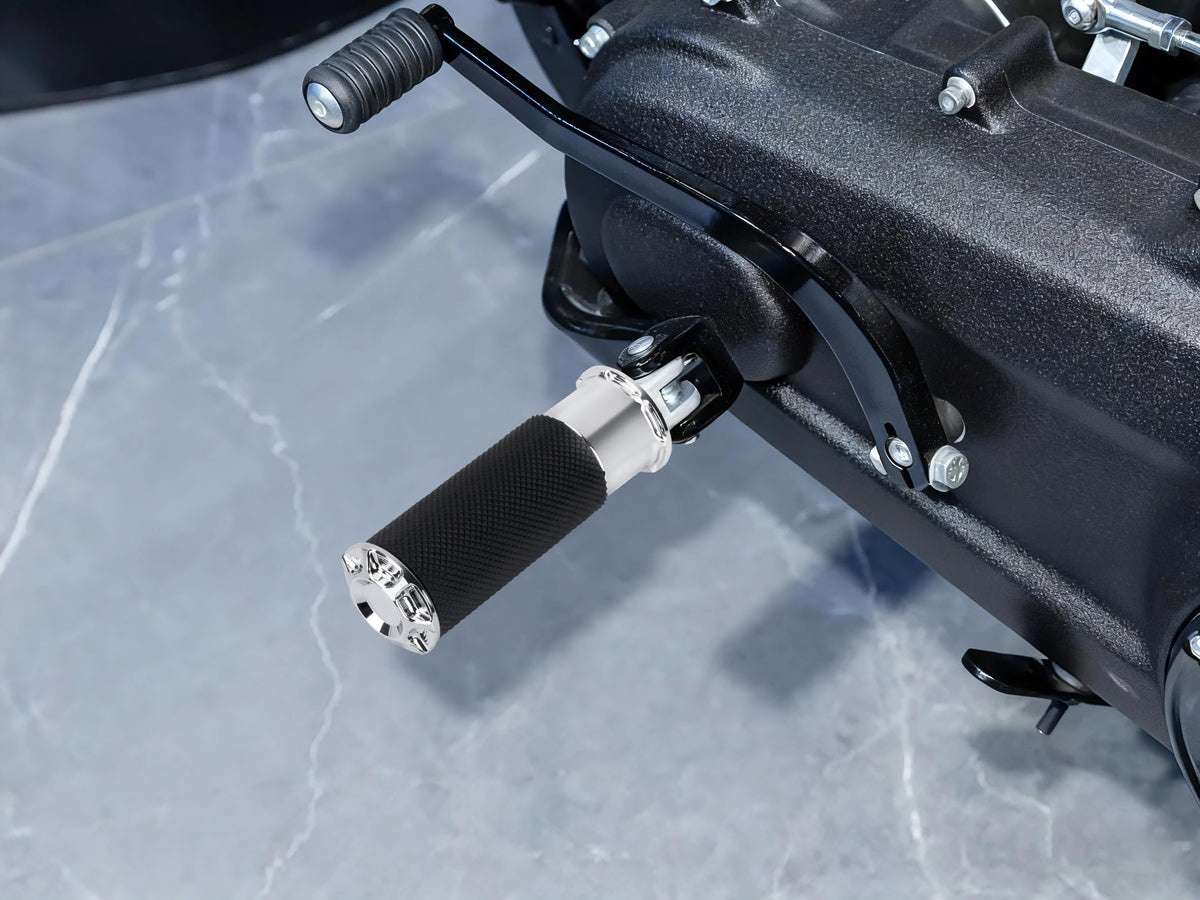 Repose-pied avant conducteur noir/chromé pour Harley-Davidson Softail Breakout FXBR/FXBRS et Low Rider FXLRS – photo 4/8