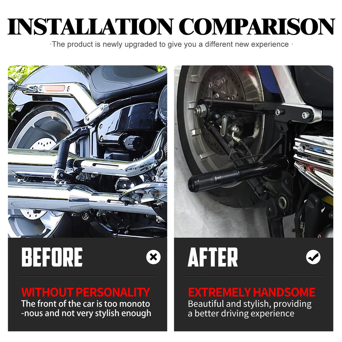 Barre de protection arrière noire pour moto Harley-Davidson Softail - vue 3