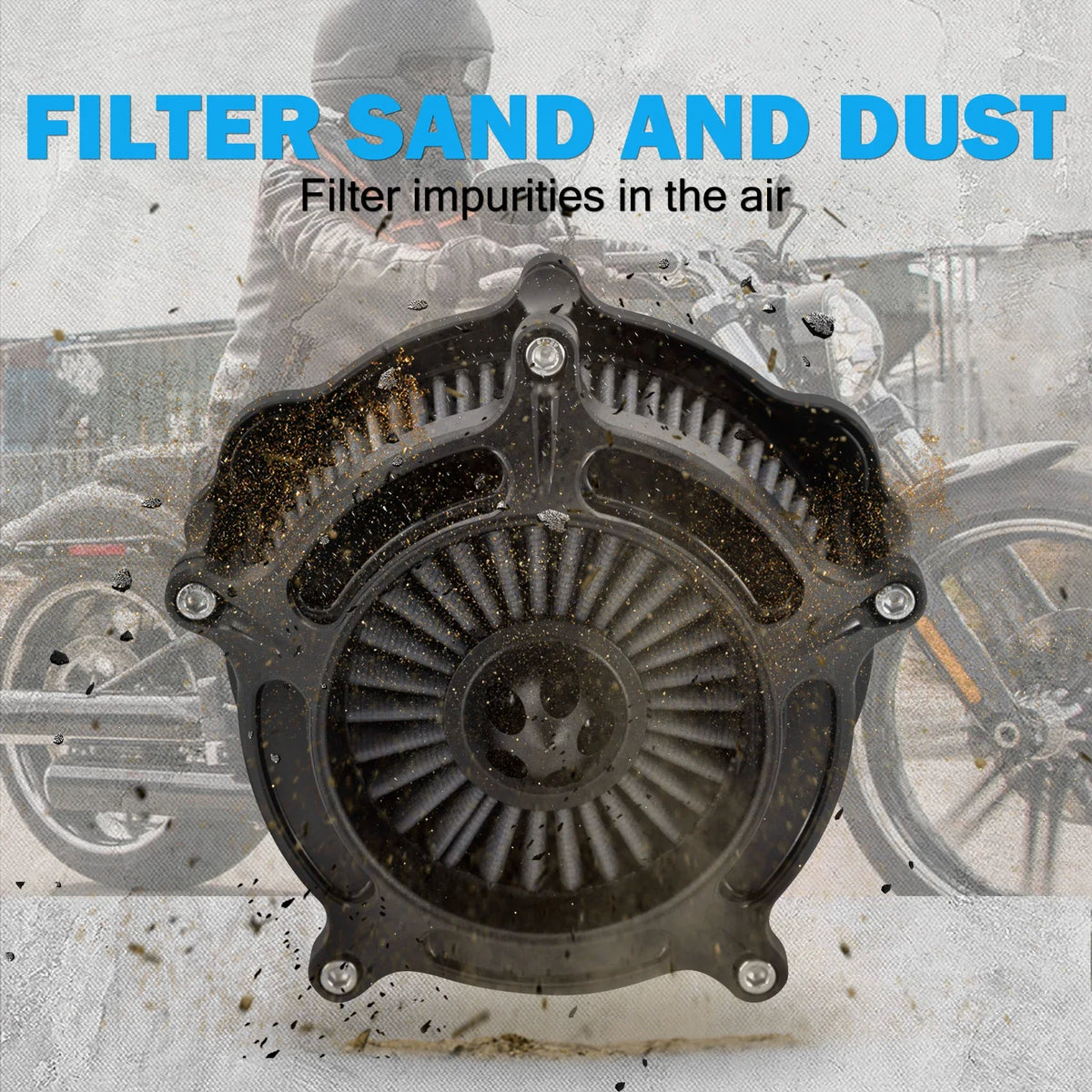 Filtre à air noir pour moteur de moto Harley-Davidson - vue 3